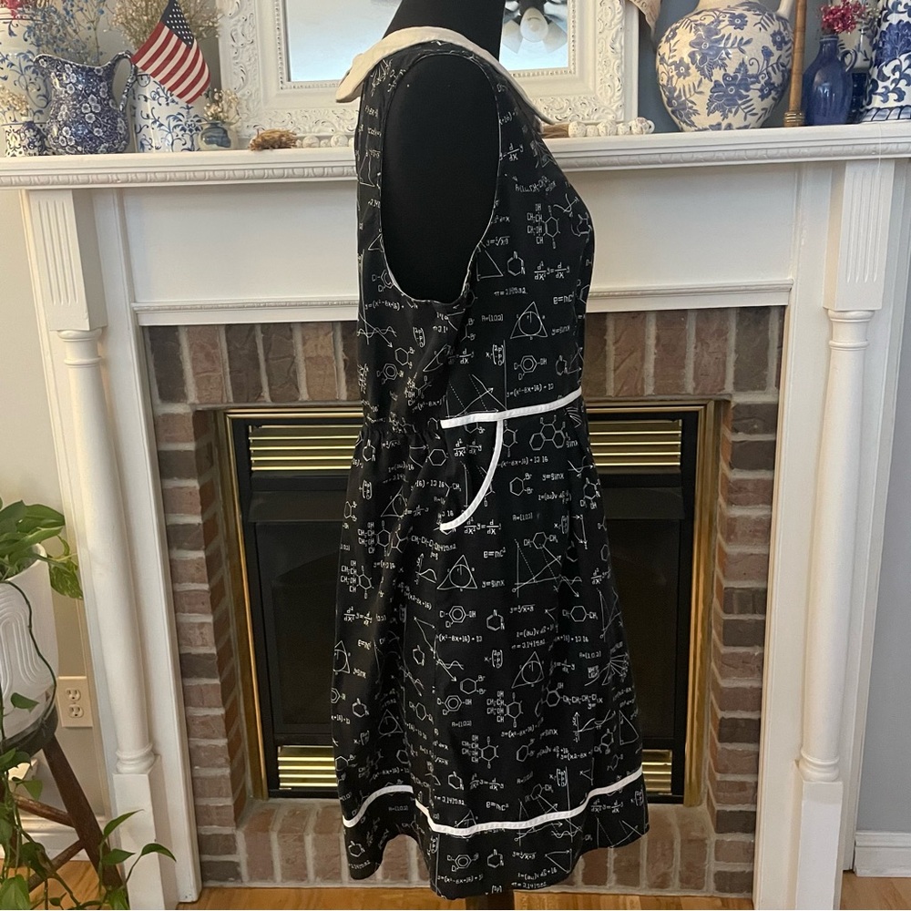 Retrolicious Black and White Collared Midi Dress - Picture 8 of 9
